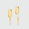 Auree x @theeditbutton Gold Rectangular Hoops with Pointed Drops
