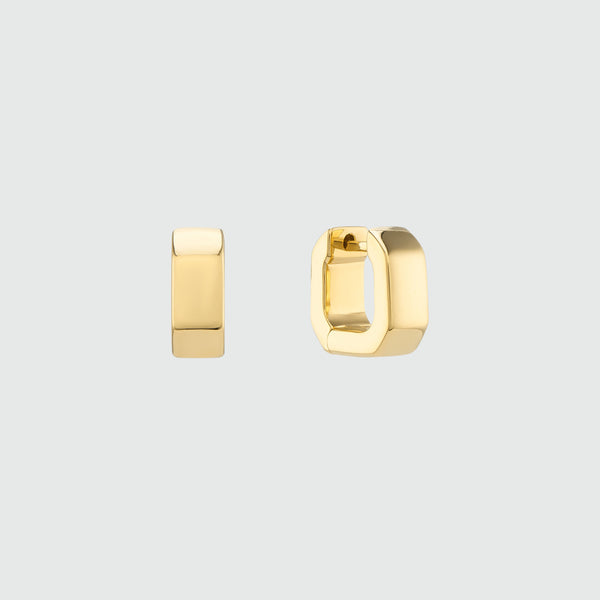 Auree x @theeditbutton Mini Chunky Gold Rectangular Hoops