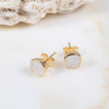 Brooklyn Gold Vermeil Moonstone Cushion Stud Earrings