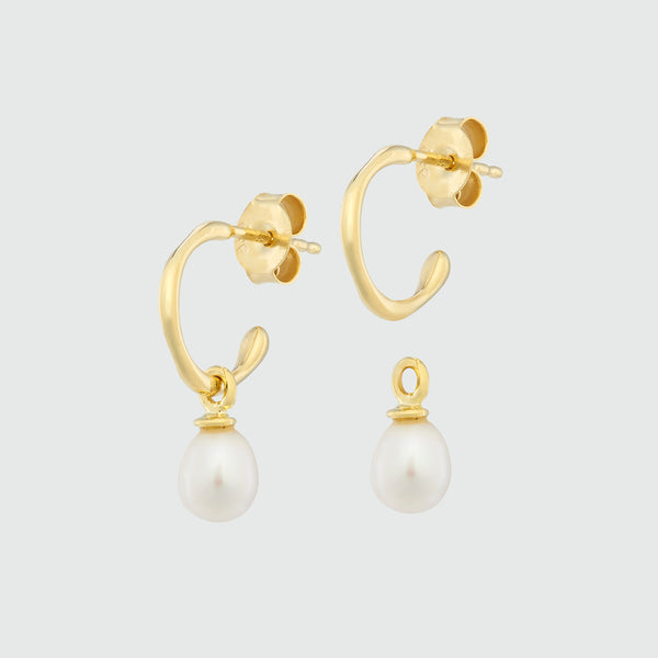 Hampton Pearl & Gold Vermeil Interchangeable Hoop Earrings