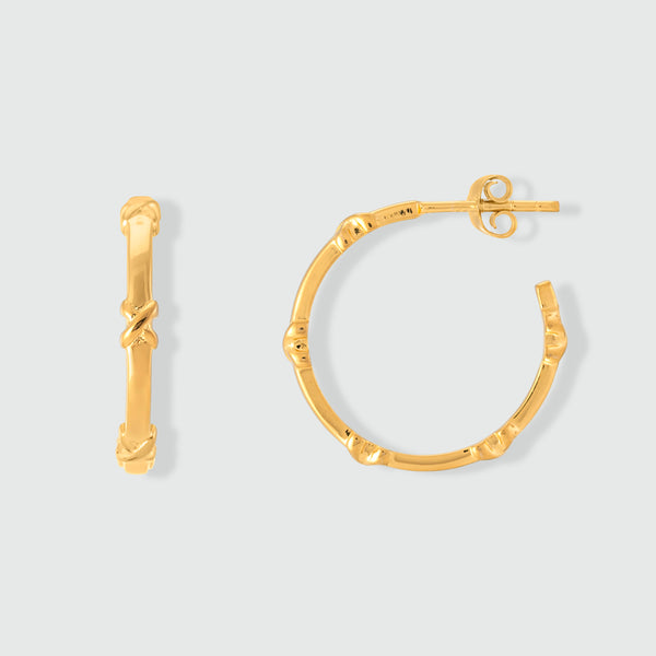 Deia Piccolo Yellow Gold Vermeil Kiss Hoop Earrings