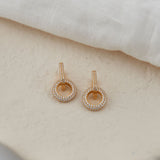 Auree x @theeditbutton Gold CZ Interchangeable Hoop & CZ Circle Drop Earrings