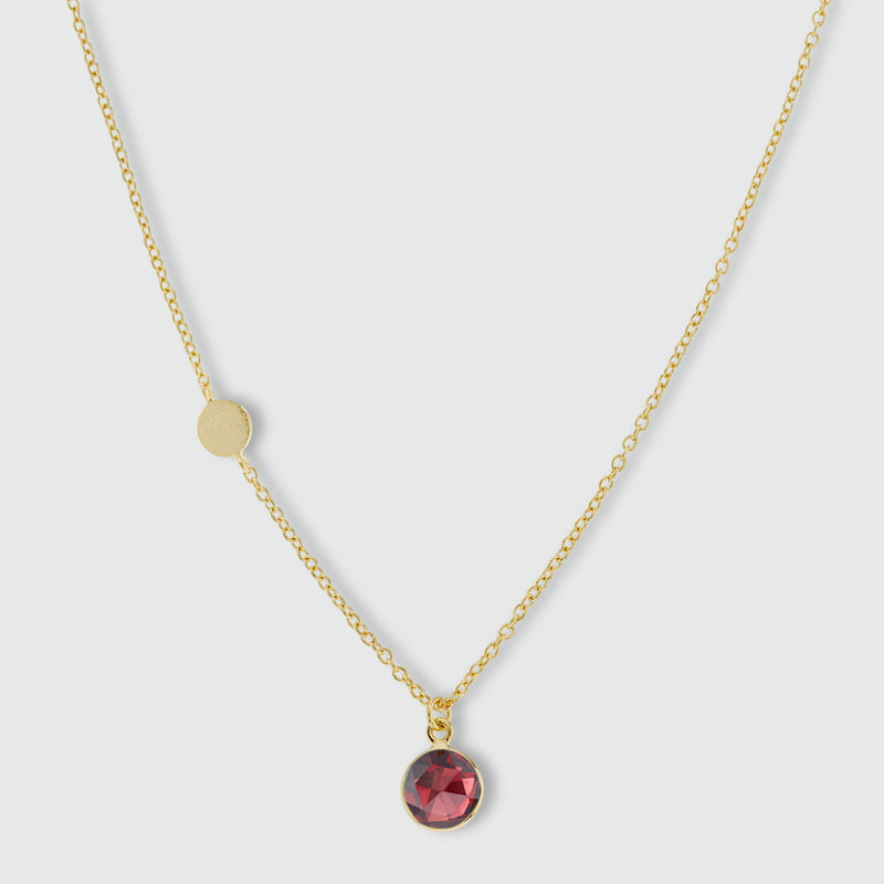 Salina Garnet and Gold Vermeil Disc Necklace