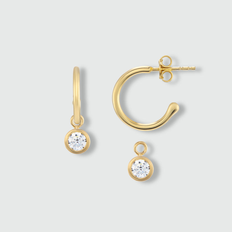 Manhattan Gold & Verona Cubic Zirconia Interchangeable Gemstone Drop Earrings