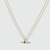 Havana Gold and Apple Green Enamel T-Bar Necklace