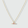 Havana Gold and Flamingo Pink Enamel T-Bar Necklace