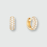 Mini Gold & Cubic Zirconia Huggie Hoops | Gold Plated Hoops | Auree Jewellery