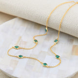Hampton Multi Emerald & Gold Vermeil Necklace