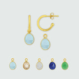 Manhattan Gold Interchangeable Gemstone Hoop Earrings