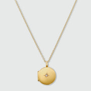 Langton Gold Vermeil Diamond Locket Necklace