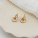 Auree x @theeditbutton Gold Interchangeable Hoop & Full CZ Circle Drop Earrings