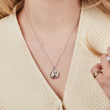 Gaia Silver Oyster Shell and Pearl Necklace
