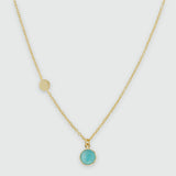 Salina Amazonite and Gold Vermeil Disc Necklace