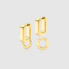 Earrings - Auree X @theeditbutton Small Chunky Gold Hoops With Gold Circle Drops