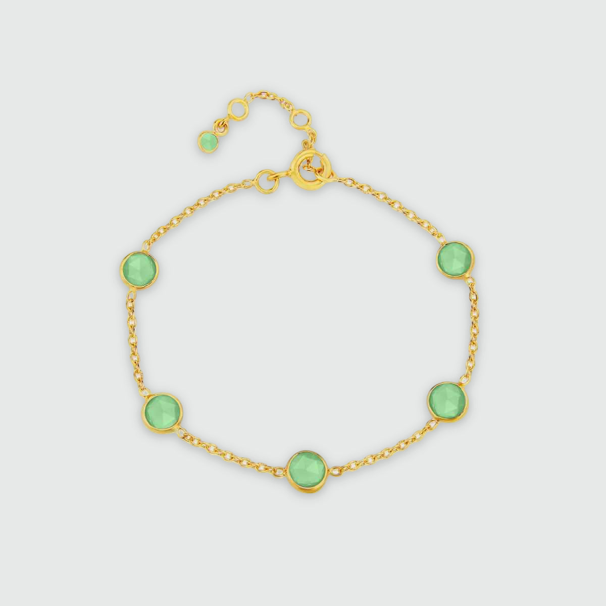 Chrysoprase and Gold Bracelet | Gemstone Bracelet | Auree Jewellery