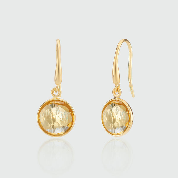 Antibes Citrine and Gold Vermeil Drop Earrings