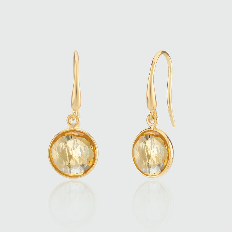 Antibes Citrine and Gold Vermeil Drop Earrings