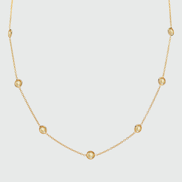 Antibes Citrine and Gold Vermeil Station Necklace