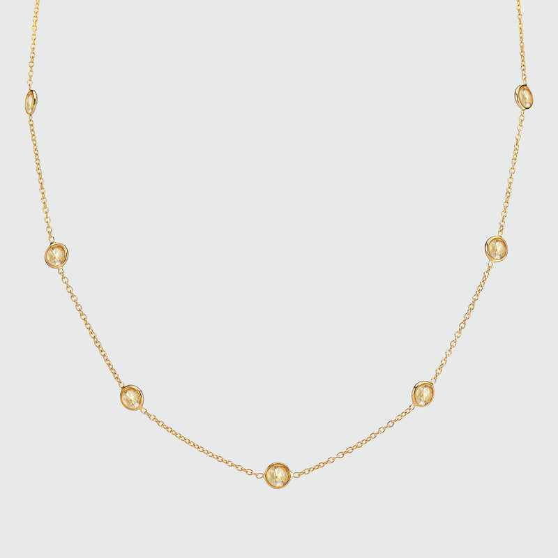 Antibes Citrine and Gold Vermeil Station Necklace