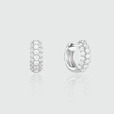 Auree x @theeditbutton Mini Chunky Silver and Cubic Zirconia Hoops