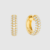 Auree x @theeditbutton Chunky Gold and Cubic Zirconia Round Hoops-Auree Jewellery