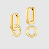 Auree x @theeditbutton Gold Interchangeable Hoop & Gold Circle Drop Earrings-Auree Jewellery