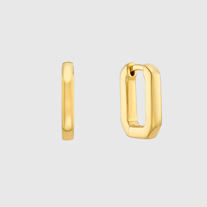 Auree x @theeditbutton Gold Rectangular Hoops