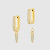 Earrings - Auree X @theeditbutton Gold CZ Interchangeable Hoop & White Pointed Drop Earrings