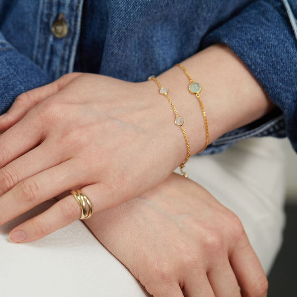 Aurora Aqua Chalcedony & Gold Vermeil Bracelet