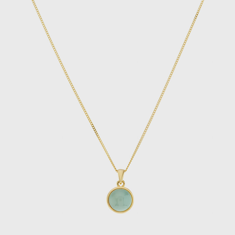 Aurora Aqua Chalcedony & Gold Vermeil Necklace-Auree Jewellery