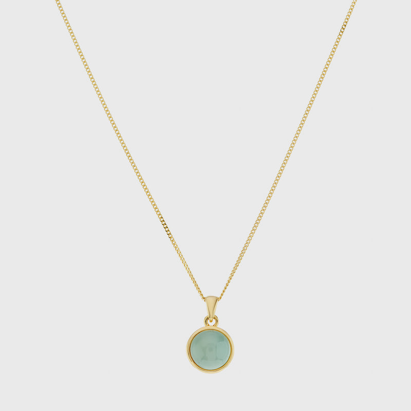 Aurora Aqua Chalcedony & Gold Vermeil Necklace