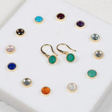 Barcelona Gold Vermeil Birthstone Hook Earrings-Auree Jewellery