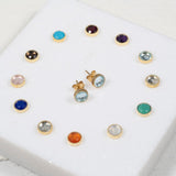 Barcelona Gold Vermeil Birthstone Stud Earrings-Auree Jewellery