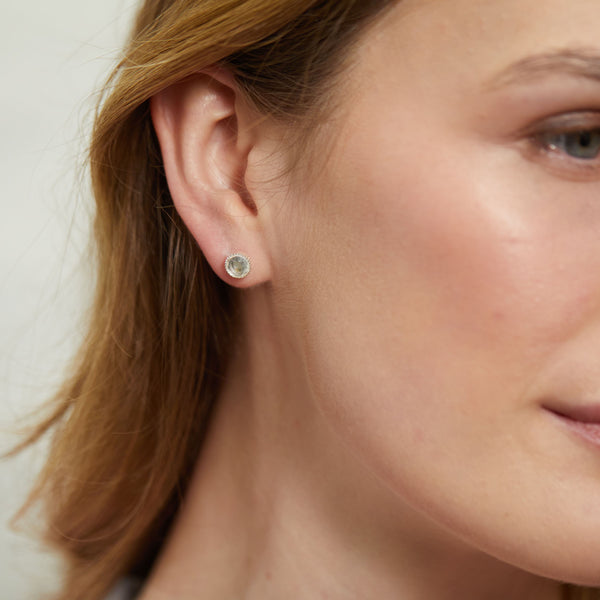 Barcelona Silver April Crystal Birthstone Stud Earrings-Auree Jewellery