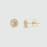 Barcelona October Rose Quartz Birthstone Stud Earrings