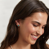 Barcelona Silver May Chrysoprase Birthstone Stud Earrings-Auree Jewellery