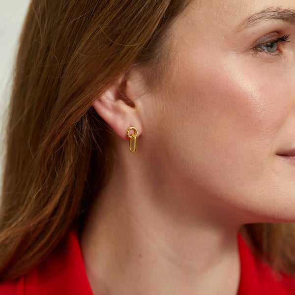 Earrings - Bramerton Gold Vermeil Heritage Rectangle Earrings