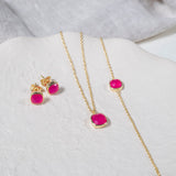 Brooklyn Pink Fuchsia Chalcedony & Gold Vermeil Bracelet