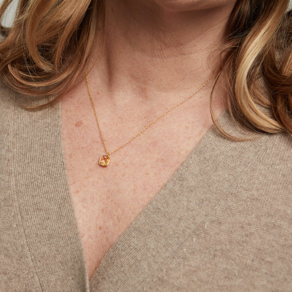 Brooklyn Citrine & Gold Vermeil Necklace-Auree Jewellery