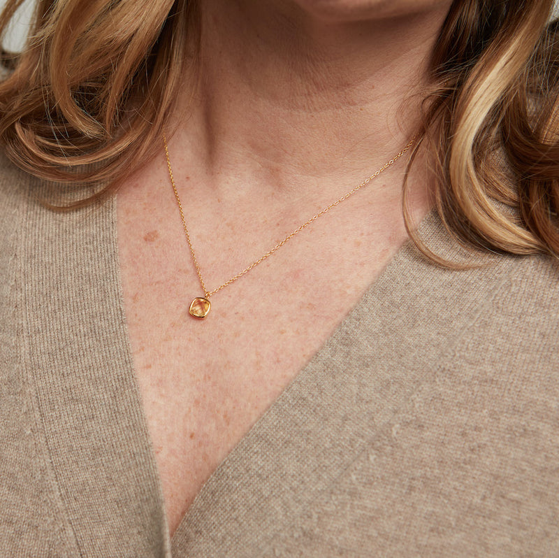 Brooklyn Citrine Gold Vermeil Necklace Auree Jewellery