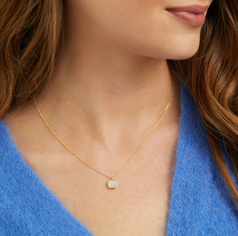 Brooklyn Moonstone & Gold Vermeil Necklace-Auree Jewellery