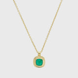 California Cushion Green Onyx Necklace-Auree Jewellery