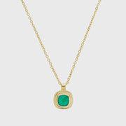 California Cushion Green Onyx Necklace-Auree Jewellery