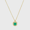 California Cushion Green Onyx Necklace-Auree Jewellery