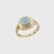 California Cushion Blue Topaz Gold Vermeil Ring