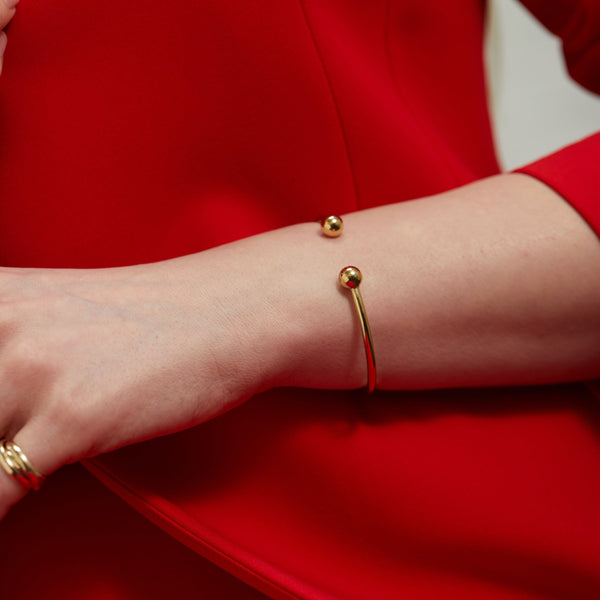 Curzon Gold Vermeil Torque Bangle-Auree Jewellery