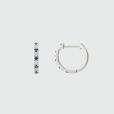 Dovehouse Sterling Silver with Blue & White Cubic Zirconia Hoop Earrings