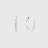 Fernshaw Large Silver Huggie Hoop Earrings