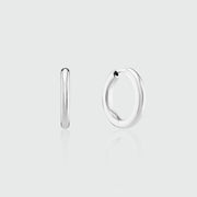 Fernshaw Large Silver Huggie Hoop Earrings