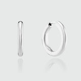 Fernshaw Large Silver Huggie Hoop Earrings